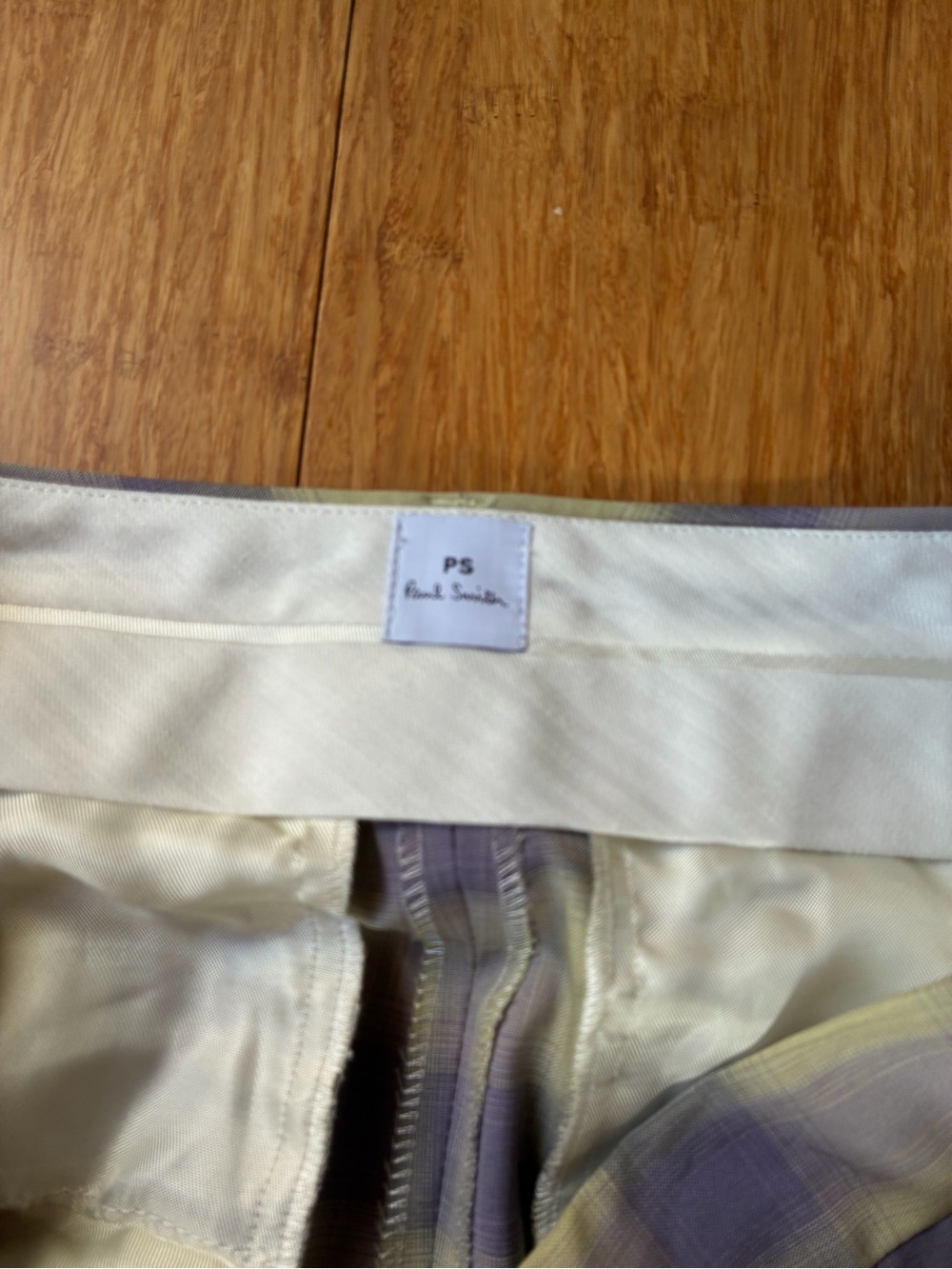 Paul Smith Lavender and Cream Plaid Dress Pants - Picture 4 of 4